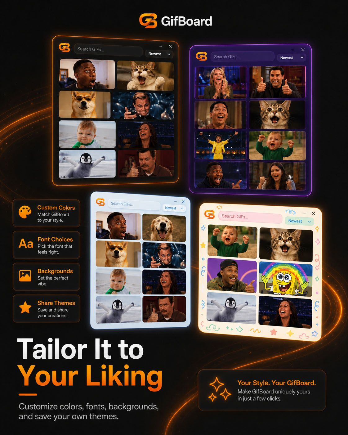 A customized GifBoard theme